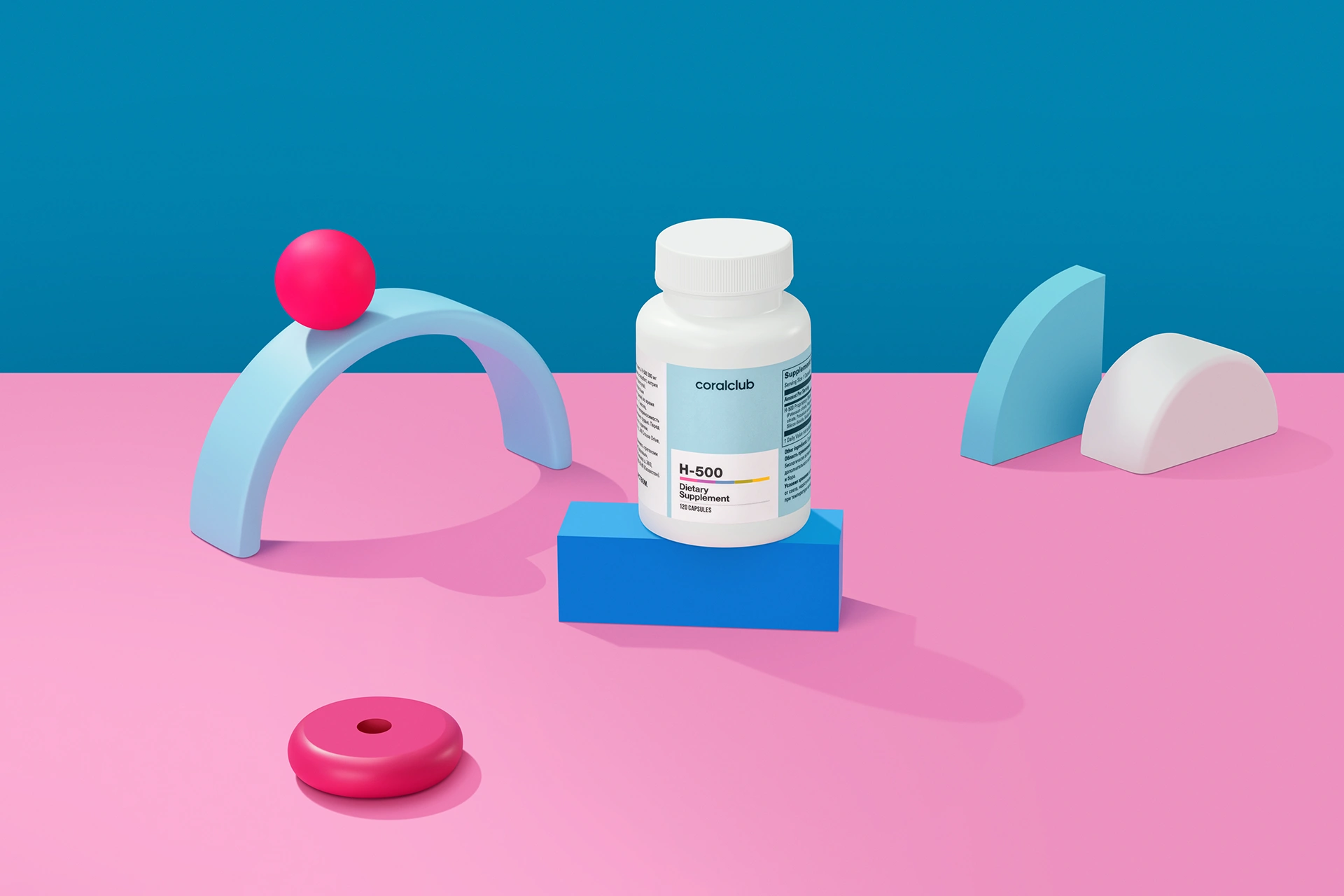 H-500 capsules in a lifestyle setting, symbolizing support for an active lifestyle
