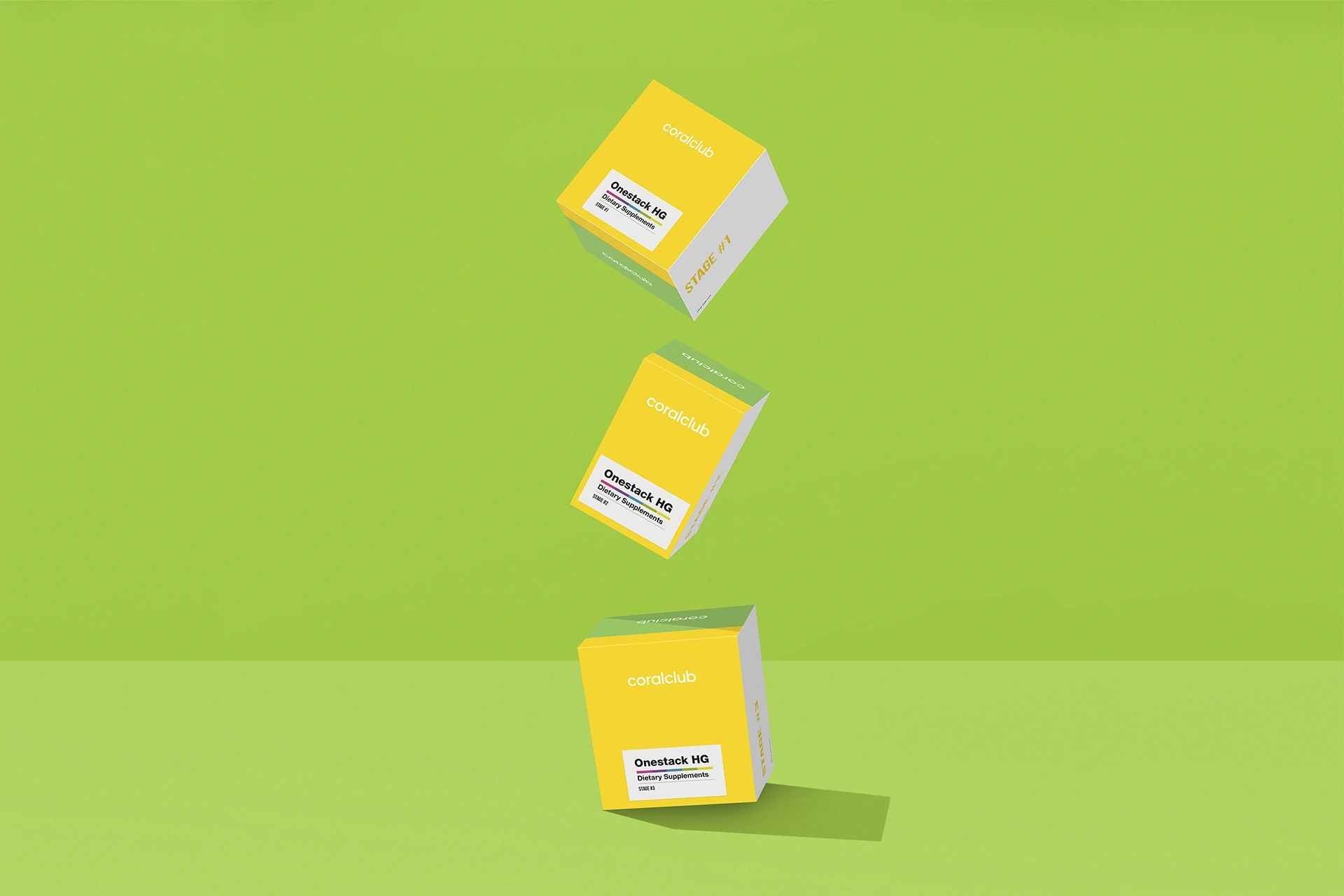 Unboxing of the Healthy Gut set with botanical components floating in the air