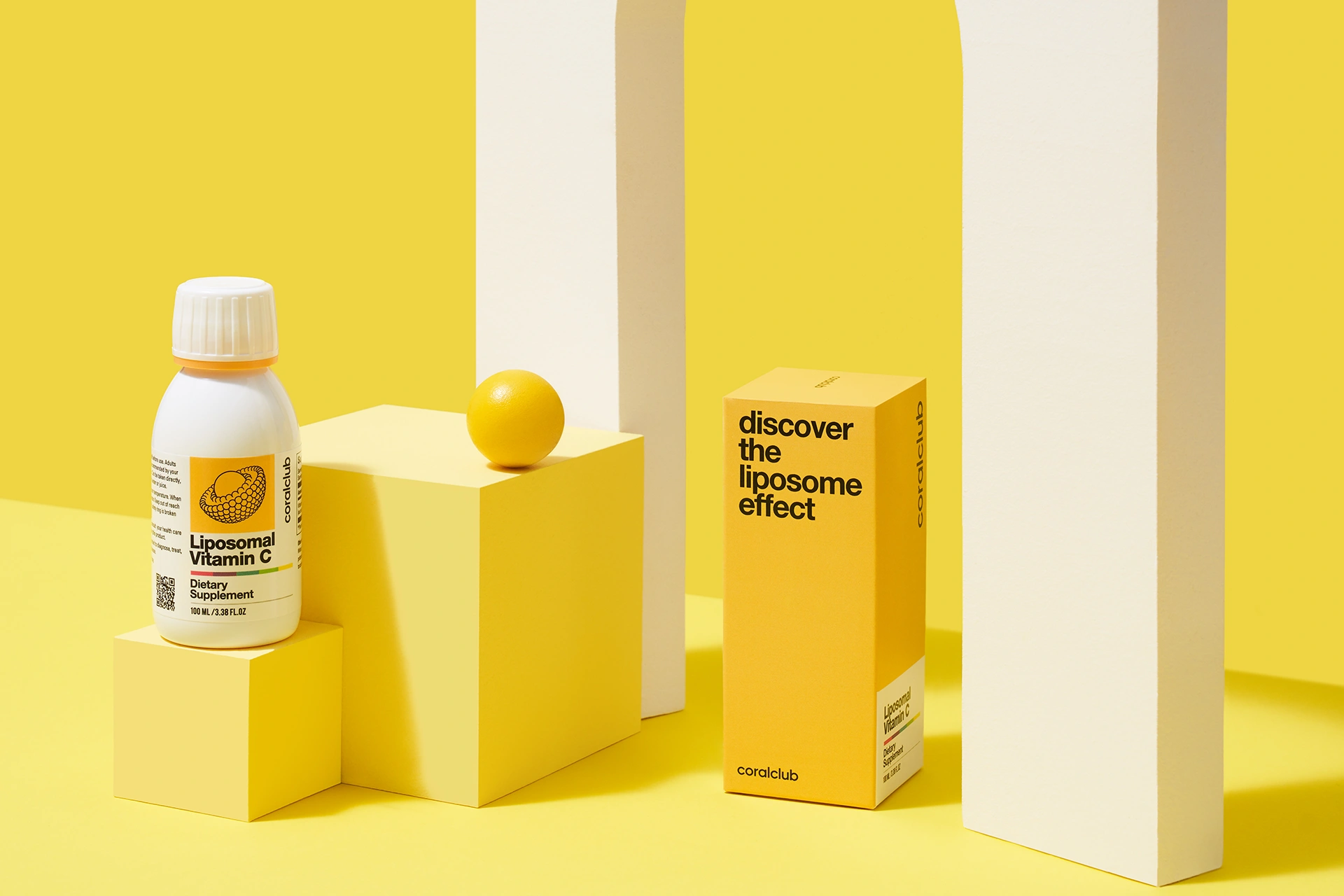 The bottle of Liposomal Vitamin C premium nutraceutical in an elegant lifestyle setting