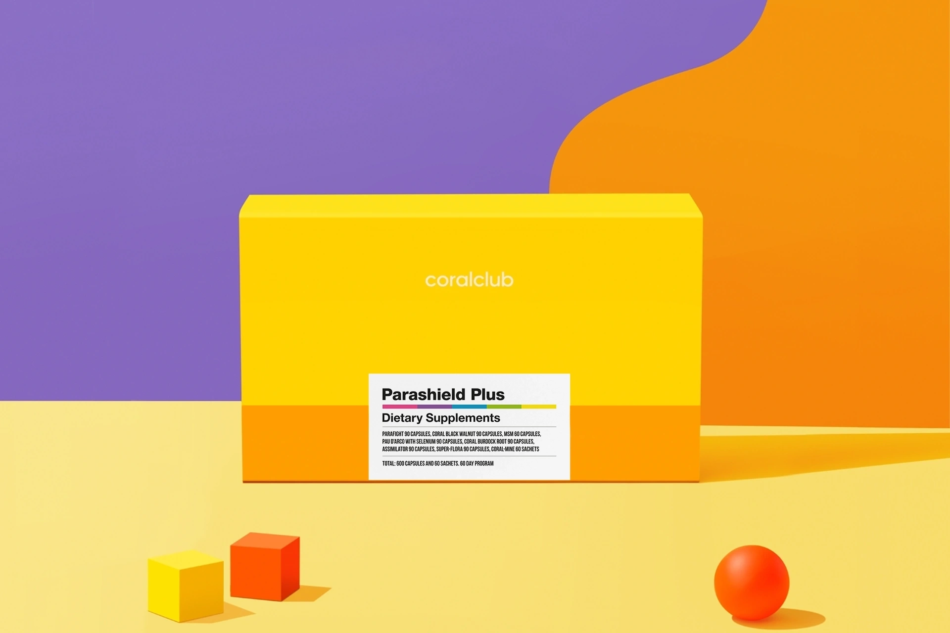 Parashield Plus nutraceutical set on a light background