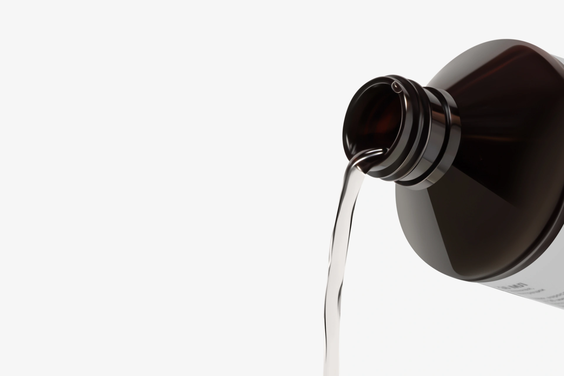 The process of using Silver-Max: clear liquid pouring from the bottle, symbolizing safety and water base