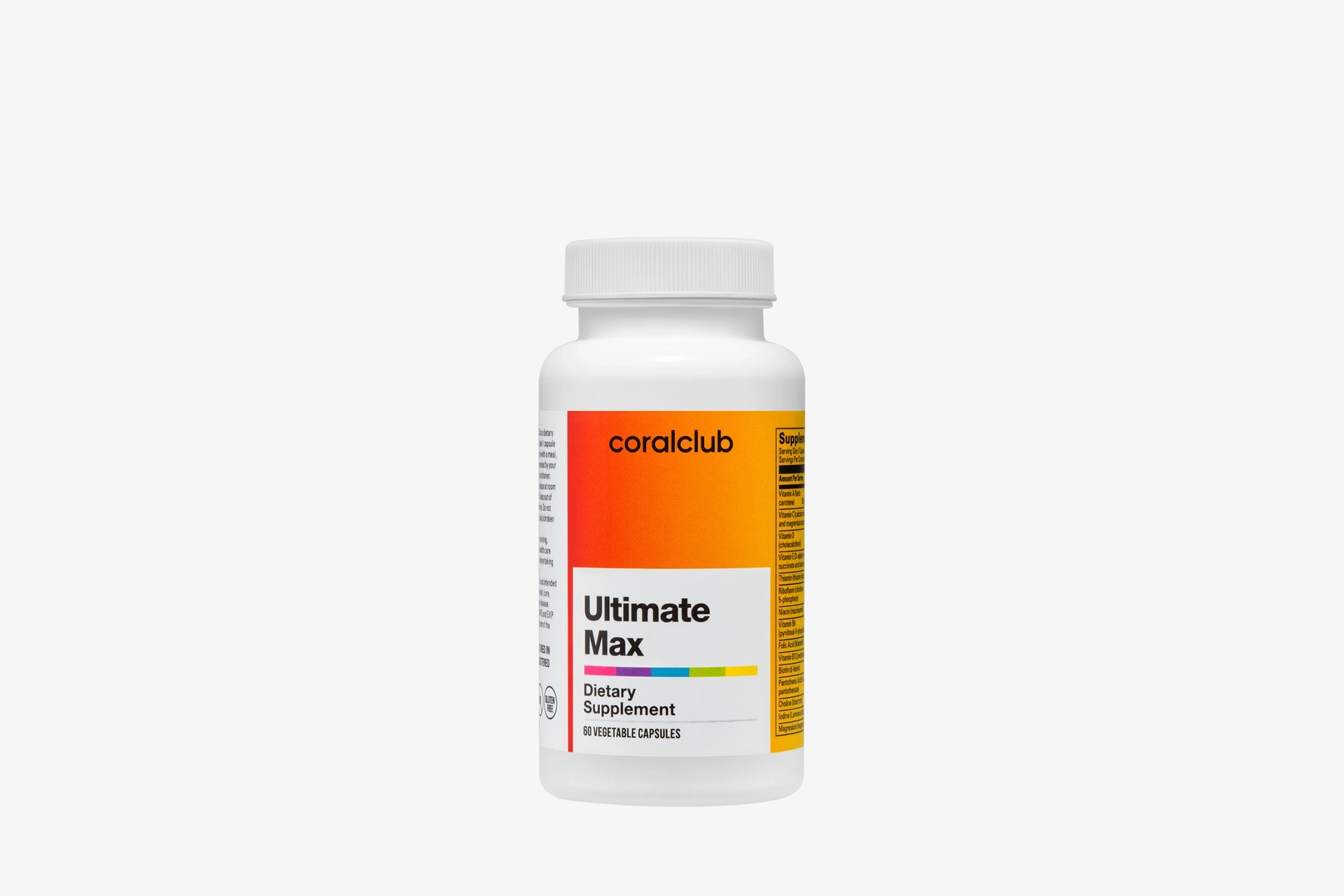 Stylish packaging of the Ultimate Max complex on a neutral background