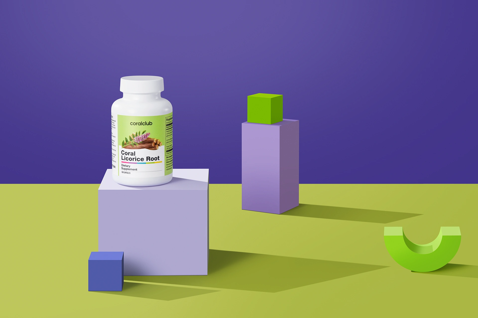 Convenient format of Coral Licorice Root capsules in a lifestyle setting